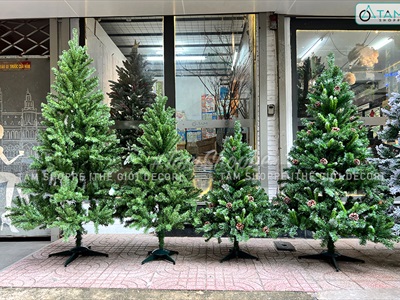 Cây thông Noel xanh trơn 1 loại lá đầu tròn [Cao 1m5-4m5] X-TREE-LP-TNQC